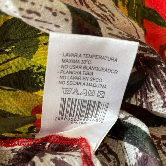 SPX TUNIC Swim cover up red floral PLUS SIZE top 3/4 sleeves size 50 style ELENA - Picture 8 of 10